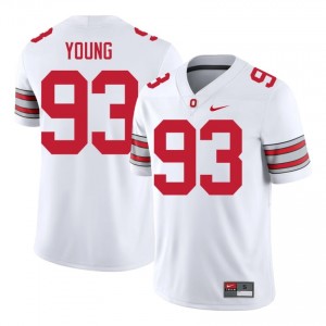 Brady Young #93 Ohio State Buckeyes White Men Stitched Jersey | 2026 NCAA Football Uniform MM716G60