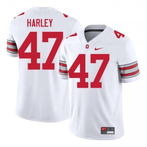 Chic Harley #47 Ohio State White Men Stitched Jersey | Genuine NCAA Football Edition FHjt4Y23