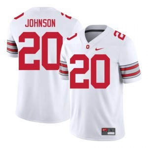 Cincere Johnson #20 Buckeyes White Men Stitched Jersey | Elite College Football Uniform 7830jr74