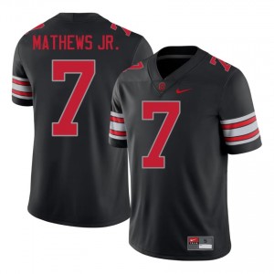 Jermaine Mathews Jr. #7 OSU Buckeyes Black Men Sewn Jersey | Elite Thread University Football Apparel 877x6g87