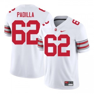 Joshua Padilla #62 Ohio State White Men Stitched Jersey | Replica NCAA Football Uniform WG878J15