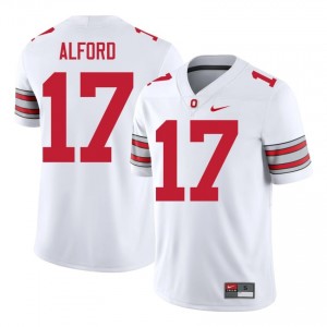 Tarvos Alford #17 OSU Buckeyes White Men Stitched Jersey | Licensed University Football Merch 1Ly0uQ19