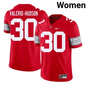 Amari Valerio-Hudson #30 Buckeyes Scarlet Women Embroidery Jersey | Classic College Football Wear 4g53Wk14