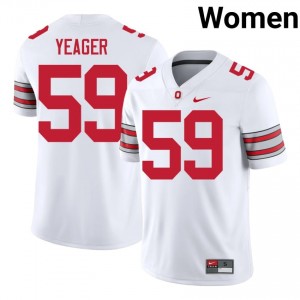 Ashton Yeager #59 Ohio State White Women Stitched Jersey | 2026 NCAA Football Merch M00GO283