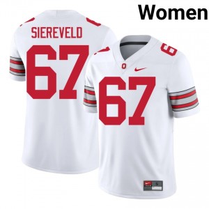 Austin Siereveld #67 Ohio State White Women Stitched Jersey | Gameday NCAA Football Apparel 750F3H75