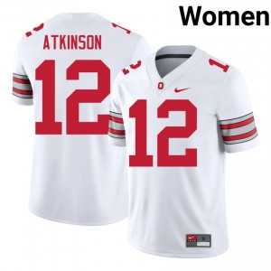 Beau Atkinson #12 OSU Buckeyes White Women Stitched Jersey | Licensed High School Football Edition 0F352D41