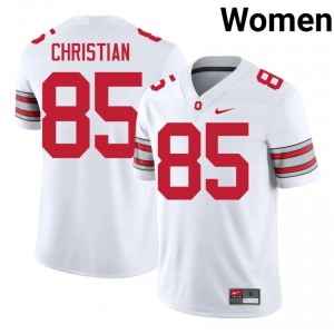 Bennett Christian #85 Buckeyes White Women Stitched Jersey | 2026 College Football Gear FjS50221