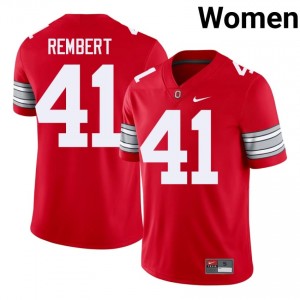 Braxton Rembert #41 Ohio State Buckeyes Scarlet Women Embroidery Jersey | Durable NCAA Football Uniform 05426697