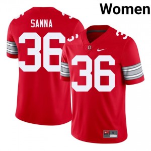 CJ Sanna #36 Buckeyes Scarlet Women Embroidery Jersey | Iconic College Football Merch 84fWq678