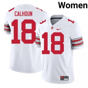 Cam Calhoun #18 Buckeyes White Women Stitched Jersey | Genuine College Football Merch 624hKL19
