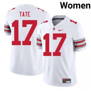 Carnell Tate #17 Ohio State Buckeyes White Women Stitched Jersey | Essential NCAA Football Uniform S51lWA96