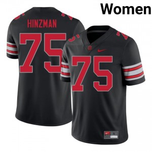 Carson Hinzman #75 Ohio State Black Women Sewn Jersey | Licensed NCAA Football Uniform lS652V78