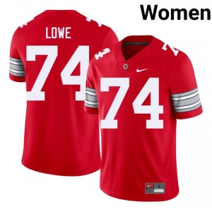 Carter Lowe #74 OSU Buckeyes Scarlet Women Embroidery Jersey | Classic High School Football Merchandise 3363H254