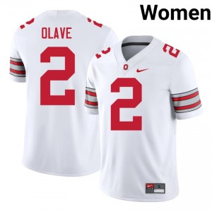 Chris Olave #2 Buckeyes White Women Stitched Jersey | Limited College Football Edition 328b4360