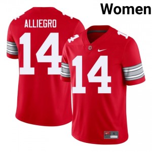 Christian Alliegro #14 Buckeyes Scarlet Women Embroidery Jersey | Replica College Football Merchandise sgiEt132