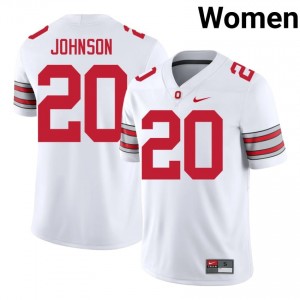 Cincere Johnson #20 OSU Buckeyes White Women Stitched Jersey | 2026 University Football Merchandise 1ot7dr66