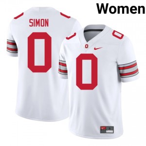 Cody Simon #0 Ohio State Buckeyes White Women Stitched Jersey | Iconic High School Football Merchandise TF56xd38