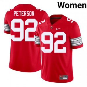 Cooper Peterson #92 OSU Buckeyes Scarlet Women Embroidery Jersey | Fresh High School Football Uniform ENM5yX95