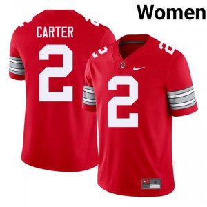Cris Carter #2 OSU Buckeyes Scarlet Women Embroidery Jersey | 2026 Season High School Football Apparel 75O22E76