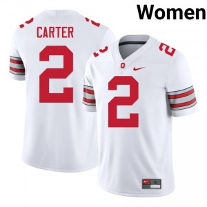 Cris Carter #2 OSU White Women Stitched Jersey | Gameday University Football Uniform E8r0H640