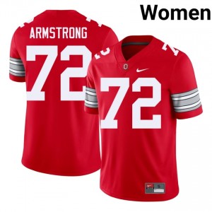 Deontae Armstrong #72 Ohio State Scarlet Women Embroidery Jersey | Alumni College Football Apparel a538lh40