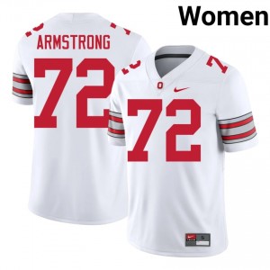 Deontae Armstrong #72 Ohio State Buckeyes White Women Stitched Jersey | Fresh NCAA Football Uniform E75C1l68
