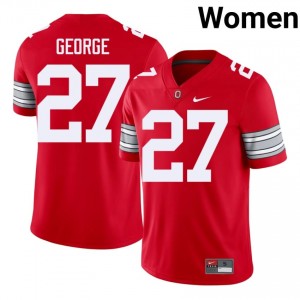 Eddie George #27 Ohio State Scarlet Women Embroidery Jersey | Gameday NCAA Football Merchandise oNvS3n40