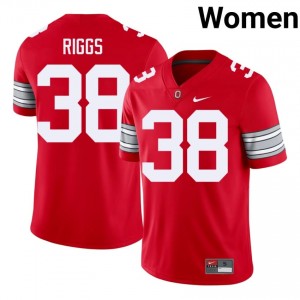 Eli Riggs #38 Ohio State Buckeyes Scarlet Women Embroidery Jersey | Exclusive High School Football Gear WbBRUT77
