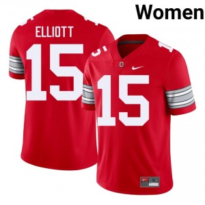 Ezekiel Elliott #15 OSU Scarlet Women Embroidery Jersey | Moisture Wicking University Football Gear 70m51715