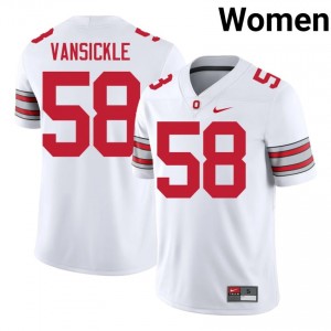 Gabe VanSickle #58 Buckeyes White Women Stitched Jersey | Essential College Football Wear Y7xg2w81