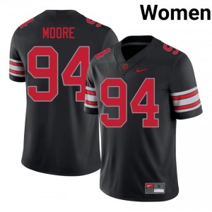Jason Moore #94 Ohio State Buckeyes Black Women Stitch Jersey | Iconic High School Football Apparel 0J6Ih841