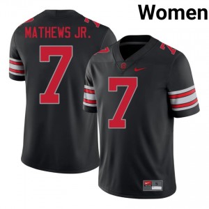 Jermaine Mathews Jr. #7 OSU Buckeyes Black Women Stitch Jersey | Classic High School Football Wear 41dB4619