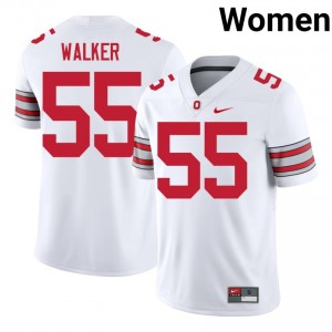 John Walker #55 Ohio State Buckeyes White Women Stitched Jersey | Classic NCAA Football Merchandise vsxU4X43