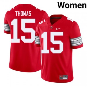 Jordan Thomas #15 Ohio State Buckeyes Scarlet Women Embroidery Jersey | Genuine High School Football Uniform IHU40g58