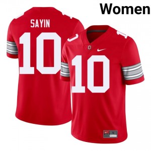 Julian Sayin #10 Ohio State Buckeyes Scarlet Women Embroidery Jersey | Fresh High School Football Edition 3h450L81