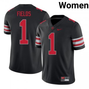 Justin Fields #1 Ohio State Buckeyes Black Women Stitch Jersey | 2026 Season High School Football Uniform 2J467862