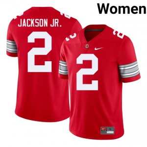 Kenyatta Jackson Jr. #2 Ohio State Scarlet Women Embroidery Jersey | Replica NCAA Football Apparel T7Hk7i19