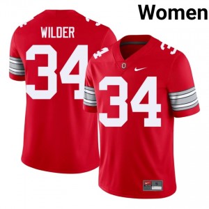 Khary Wilder #34 OSU Scarlet Women Embroidery Jersey | Premium University Football Wear XqTGh569