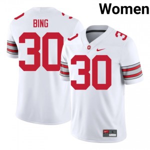 Khmari Bing #30 Ohio State Buckeyes White Women Stitched Jersey | Elite High School Football Edition r214xc86