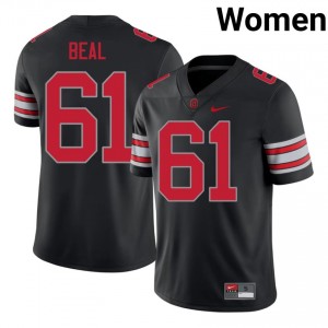 Landon Beal #61 Ohio State Black Women Stitch Jersey | Genuine College Football Wear 7a58v851