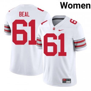 Landon Beal #61 OSU Buckeyes White Women Stitched Jersey | Pro-Grade University Football Gear 45cwnC49