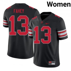Luke Fahey #13 Ohio State Black Women Sewn Jersey | Officially Licensed NCAA Football Merchandise 7Org0N48