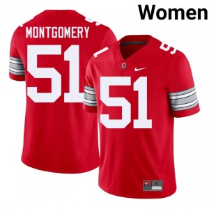 Luke Montgomery #51 OSU Scarlet Women Embroidery Jersey | Classic University Football Apparel l8qB3785
