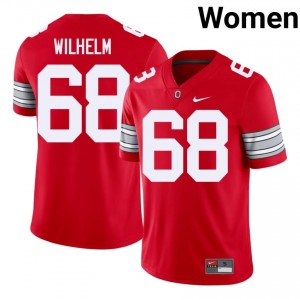 Mason Wilhelm #68 Ohio State Scarlet Women Embroidery Jersey | Moisture Wicking NCAA Football Uniform 3S7C7132