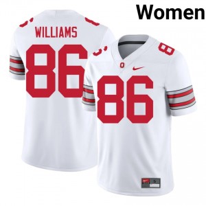Mason Williams #86 Ohio State White Women Stitched Jersey | Pro Cut NCAA Football Merchandise 7tO62Y57