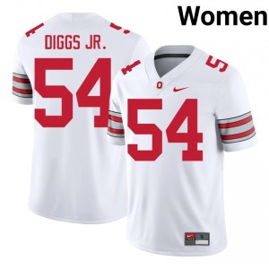 Na'il Diggs Jr. #54 OSU Buckeyes White Women Stitched Jersey | Alumni University Football Apparel 1k475h82