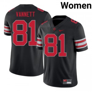 Nick Vannett #81 Ohio State Buckeyes Black Women Stitch Jersey | Authentic High School Football Wear 0R6G3Y32