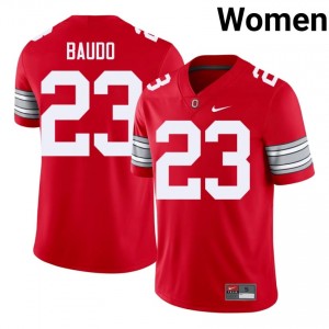 Nolan Baudo #23 Ohio State Buckeyes Scarlet Women Embroidery Jersey | Gameday NCAA Football Gear 76U1A334