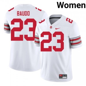 Nolan Baudo #23 OSU Buckeyes White Women Stitched Jersey | Premium High School Football Wear 4shHte95