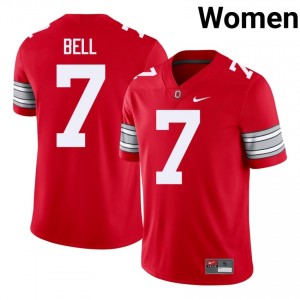 Phillip Bell #7 OSU Buckeyes Scarlet Women Embroidery Jersey | Block O University Football Edition SfEVs842